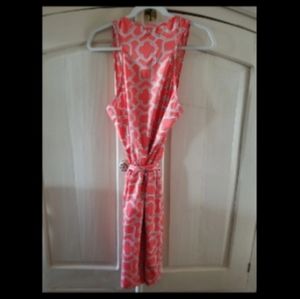 Royal Standard Cinch Dress Red / Orange White